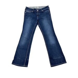 ARIAT REAL DENIM Blue Jeans Bootcut Women's Size 32R Thick Stitch Stretch